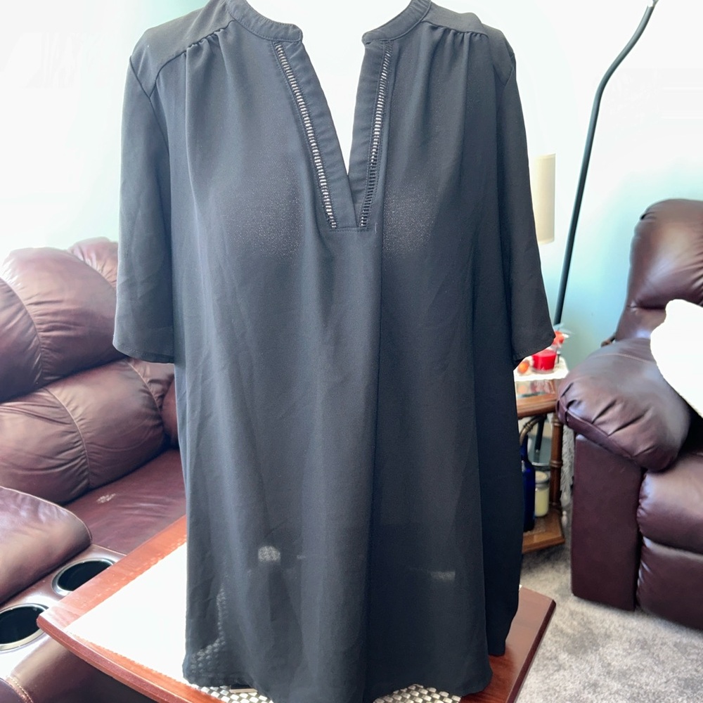 Lane Bryant Women’s Elegant Black V-neck Blouse Size 22-24